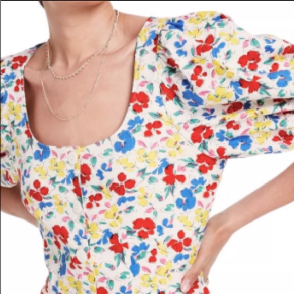 RIXO x Target Floral Puff Sleeve Bodice Dress 6 - Picture 6 of 13